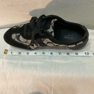 Coach Black Signature Jacquard &Suede Baylee Sneakers —-Women’s 7.5